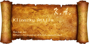 Klinszky Attila névjegykártya
